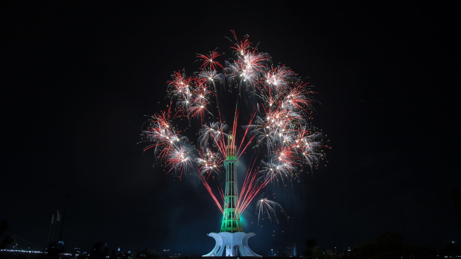 Lahore celebration with fireworks